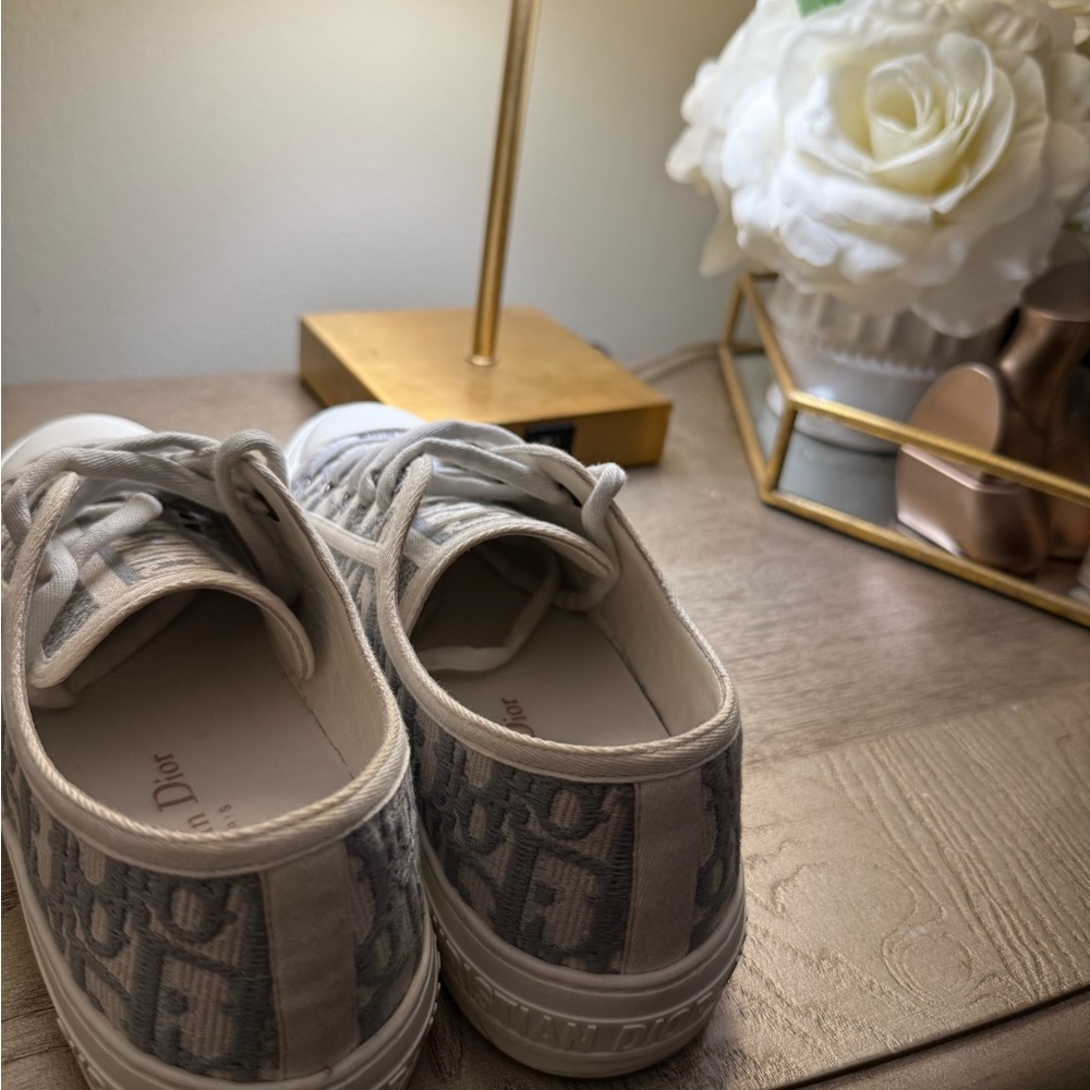 Dior Women's White and Gray Sneakers - Picture 4 of 5